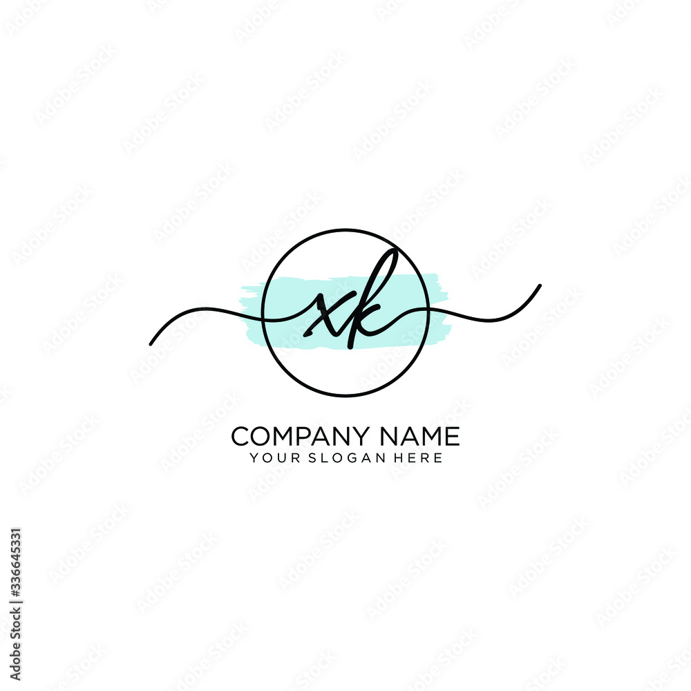 XK initial Handwriting logo vector template XK initial Handwriting logo vector template