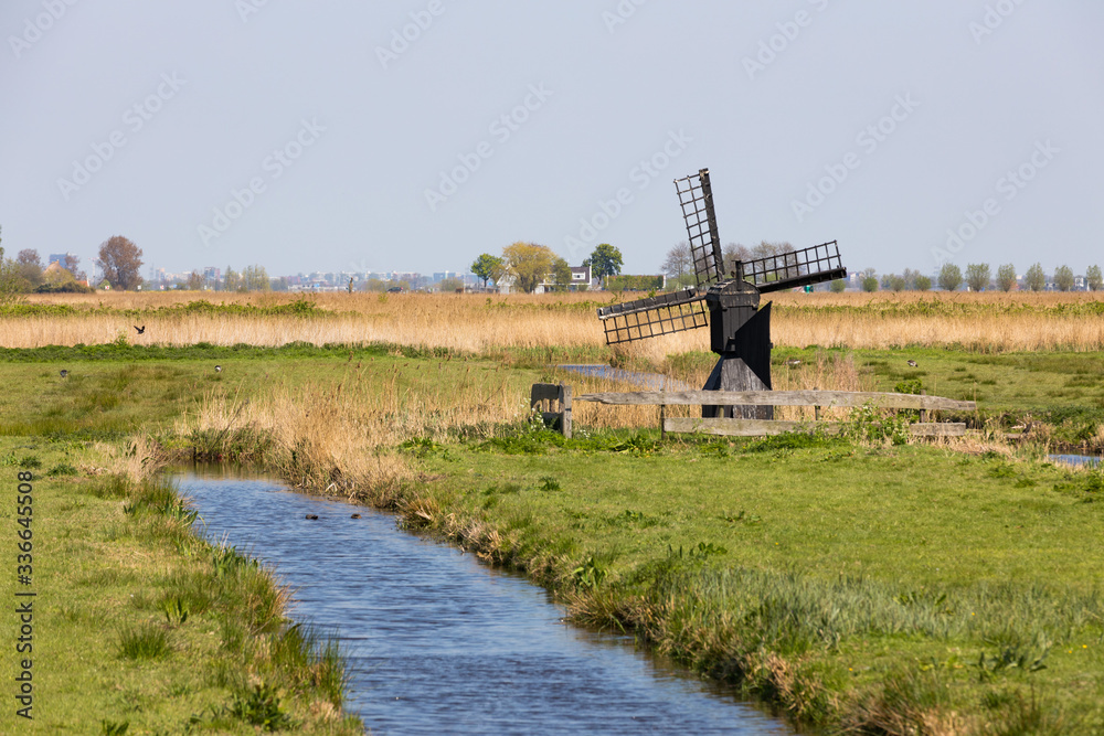 Fototapeta premium Historische Mühle in der Zaanse Schans, Niederlande