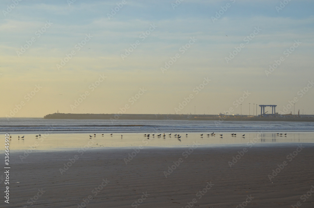 
Beautiful sunset at Essaouira, Morocco. Essaouira is a port city and resort on Morocco’s Atlantic coast. 
