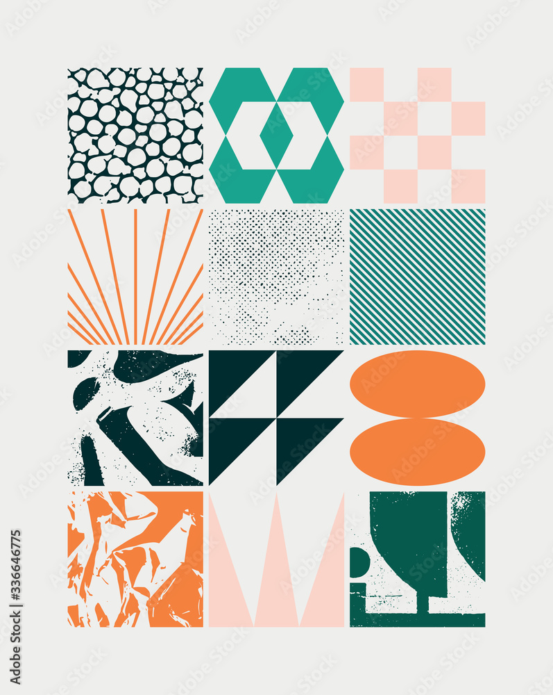 Grunge Revival Pattern Artwork Design Composition