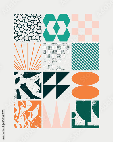 Grunge Revival Pattern Artwork Design Composition