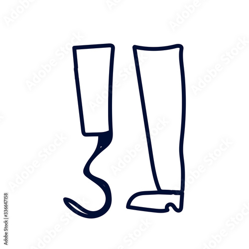 foot prosthetic limbs doodle icon vector hand drawn