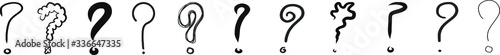 question mark interrogation points hand drawn punctuation marks vector illustrations