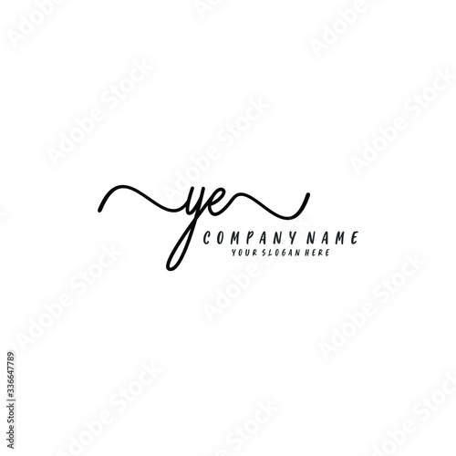 YE initial Handwriting logo vector template © VOKE VICTORI