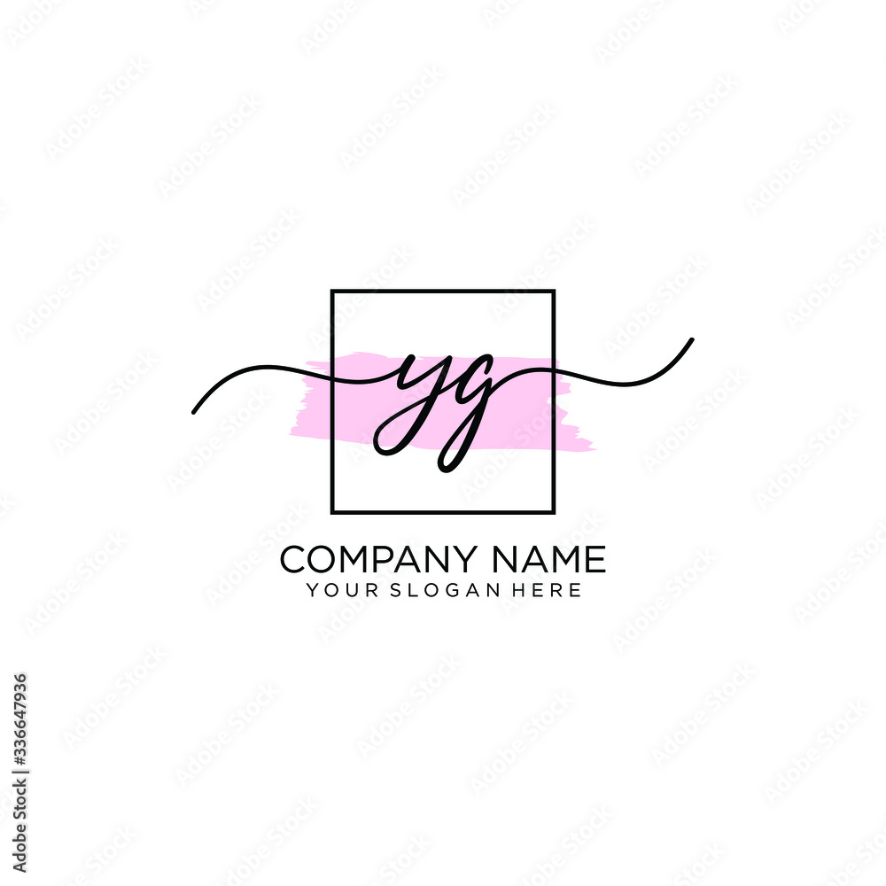 YG initial Handwriting logo vector template YG initial Handwriting logo vector template
