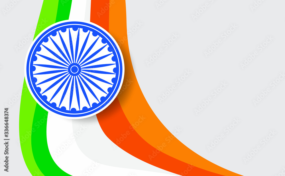 Illustration of indian flag in vector paint style 