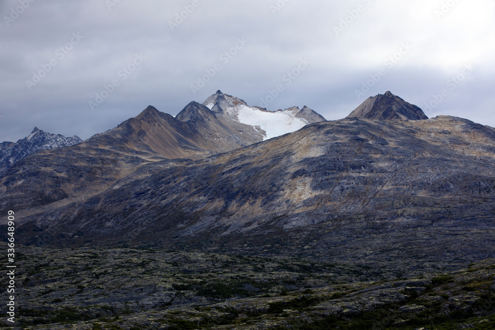 Skagway, Alaska / USA - August 12, 2019: White Pass landscape view, Skagway, Alaska, USA Skagway, Alaska / USA - August 12, 2019: White Pass landscape view, Skagway, Alaska, USA