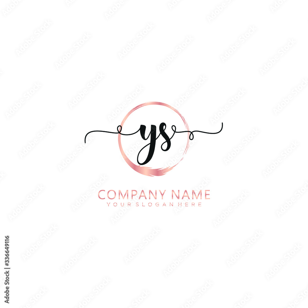 YS initial Handwriting logo vector template YS initial Handwriting logo vector template