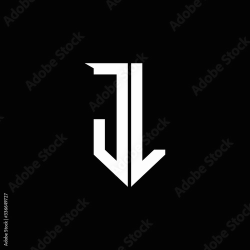 JL logo monogram with emblem shield style design template photo