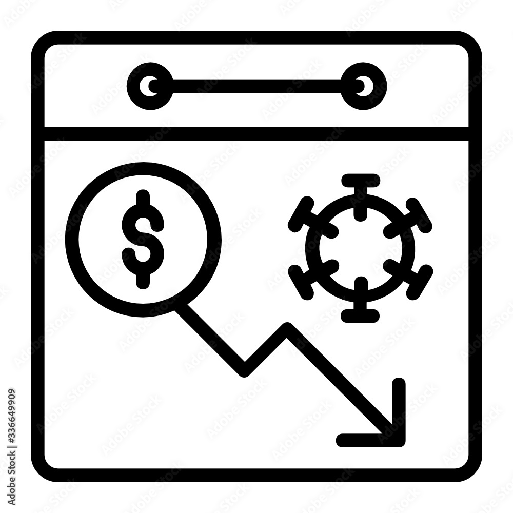 coronavirus calendar year sign concept vector icon design, human tragedy Economic fallout on white background