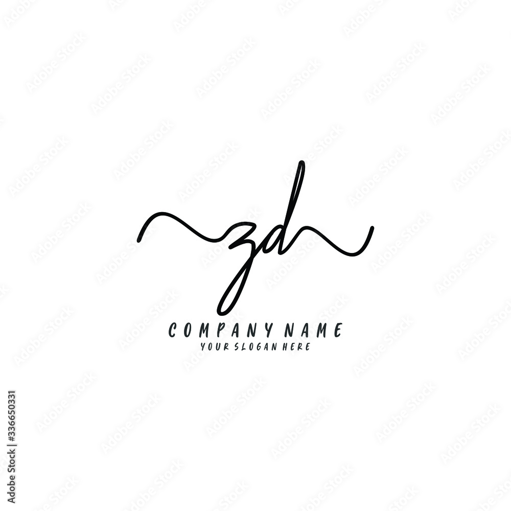 ZD initial Handwriting logo vector template ZD initial Handwriting logo vector template