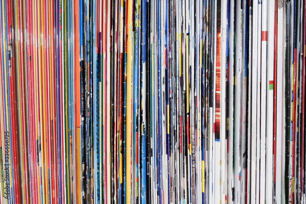 Colorful magazines shelf Colorful magazines shelf