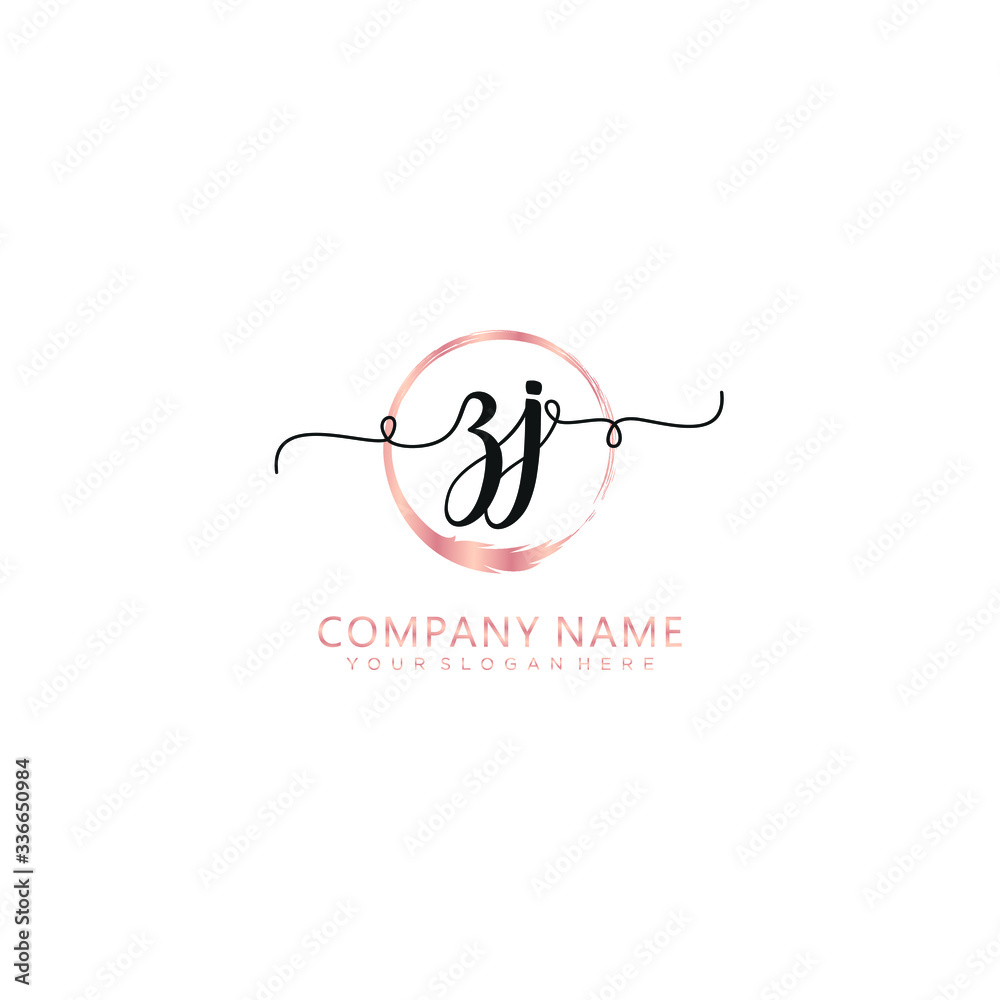 ZJ initial Handwriting logo vector template ZJ initial Handwriting logo vector template