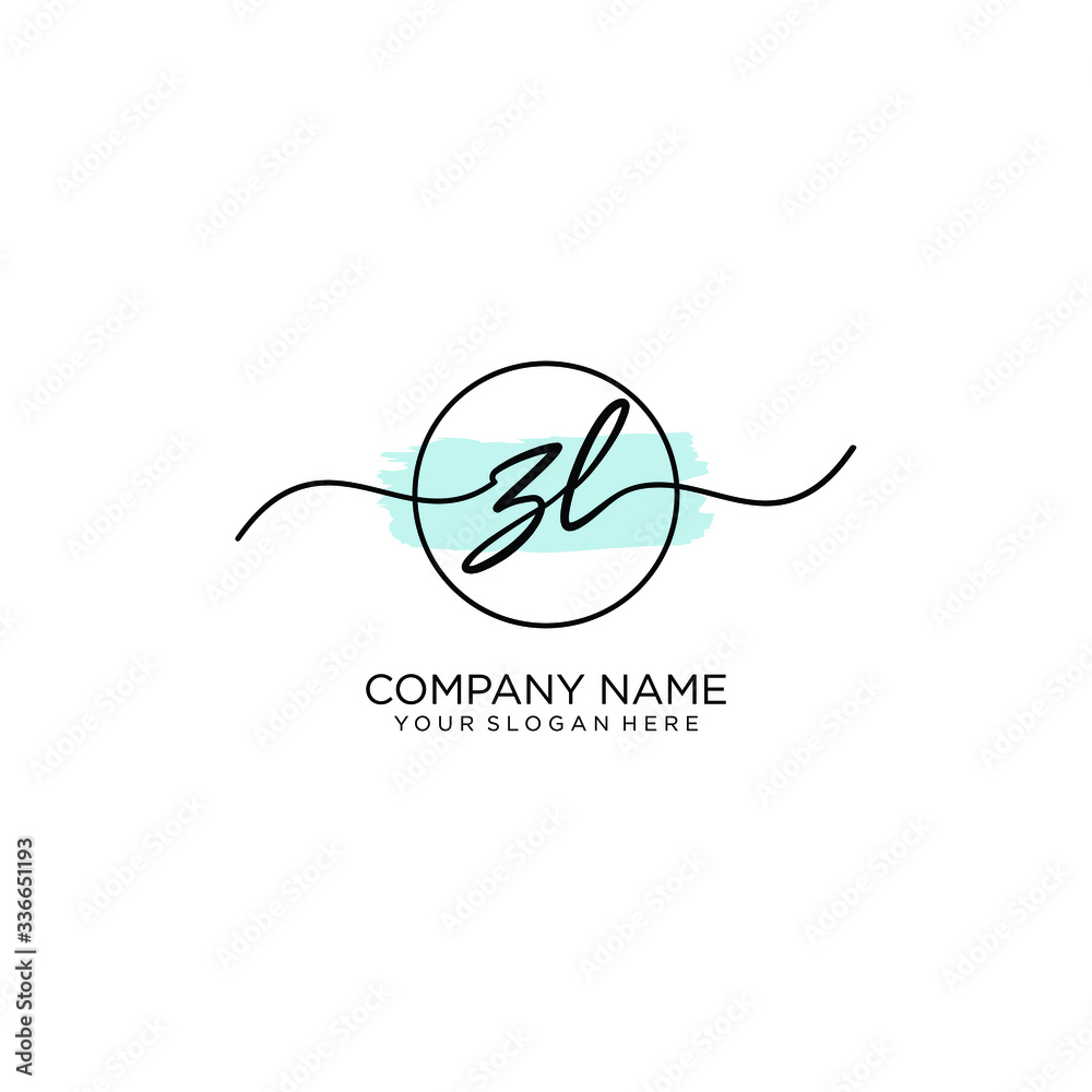 ZL initial Handwriting logo vector template ZL initial Handwriting logo vector template