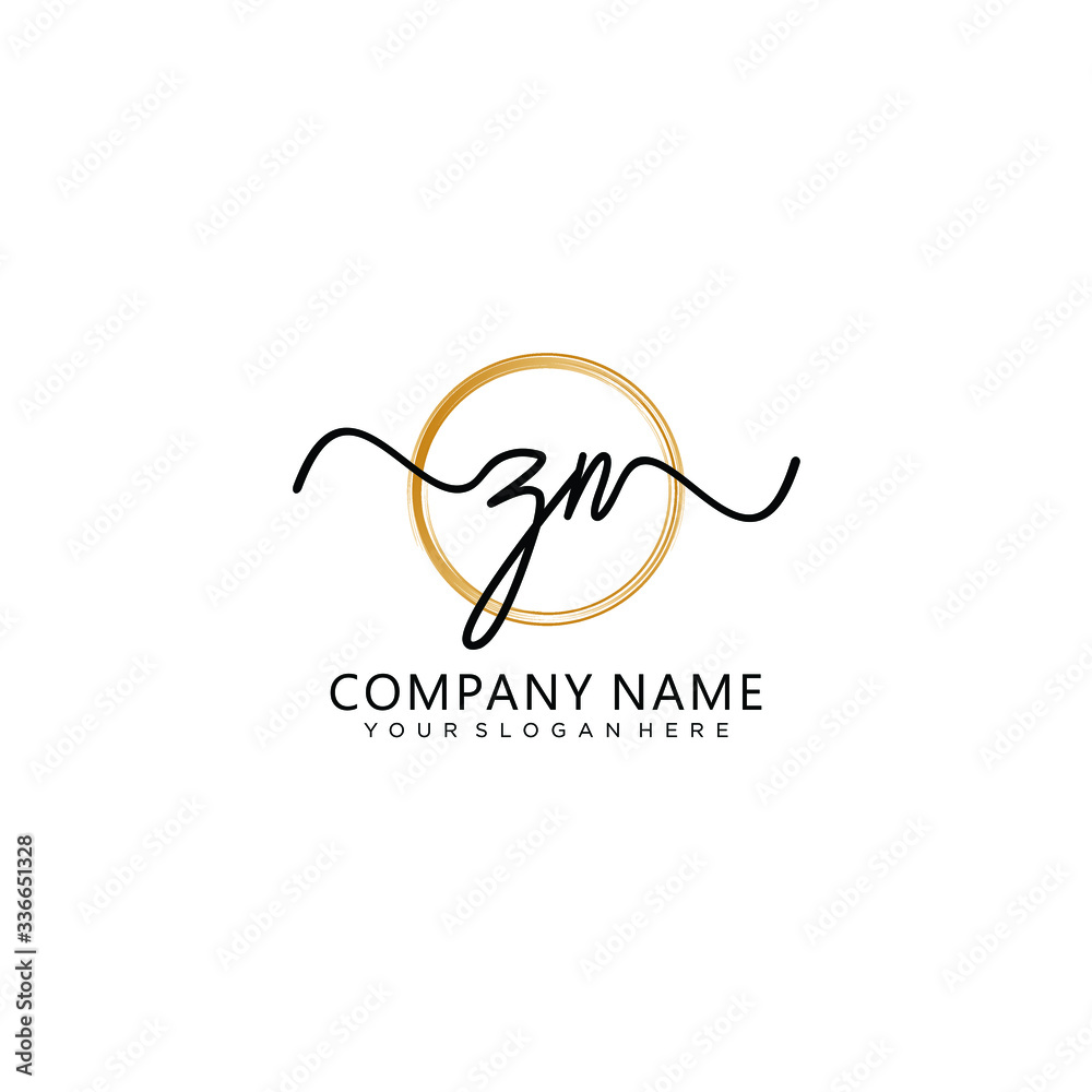 ZN initial Handwriting logo vector template ZN initial Handwriting logo vector template