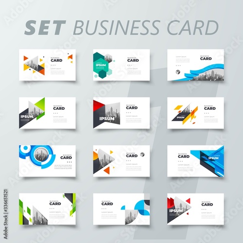 Set Business card template visiting cover