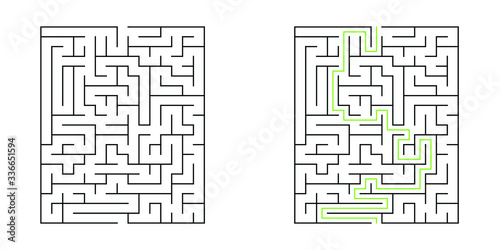 15x20 rectangle maze with solution