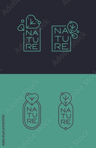 set of logos nature with leaves