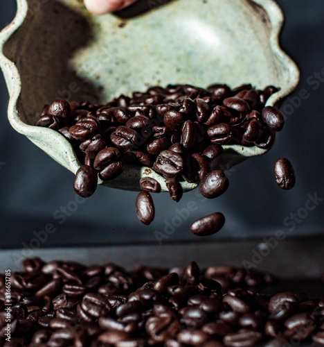 coffee beans in a cup