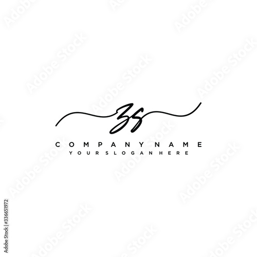 ZS initial Handwriting logo vector templates
