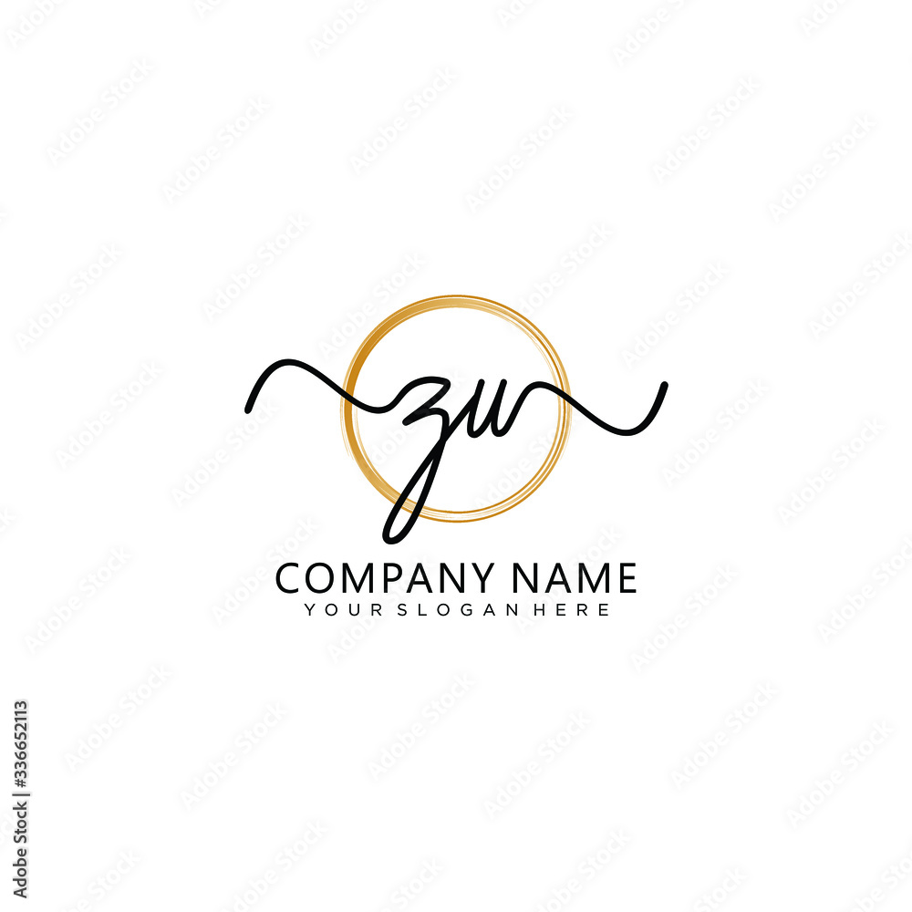 ZU initial Handwriting logo vector template ZU initial Handwriting logo vector template