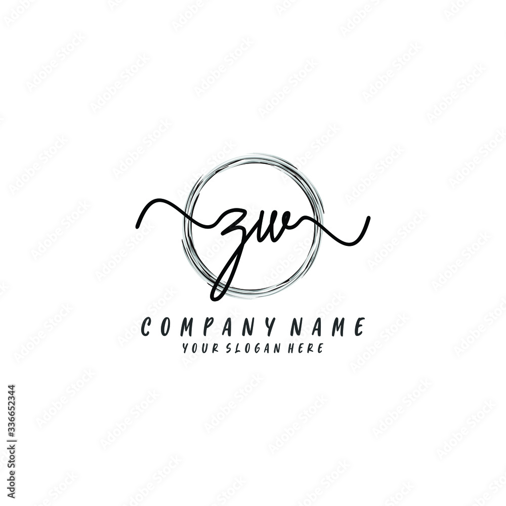 ZW initial Handwriting logo vector templates ZW initial Handwriting logo vector templates