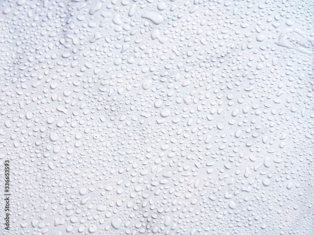 White marble water drops background, texture, top view, copyspace, space for design White marble water drops background, texture, top view, copyspace, space for design