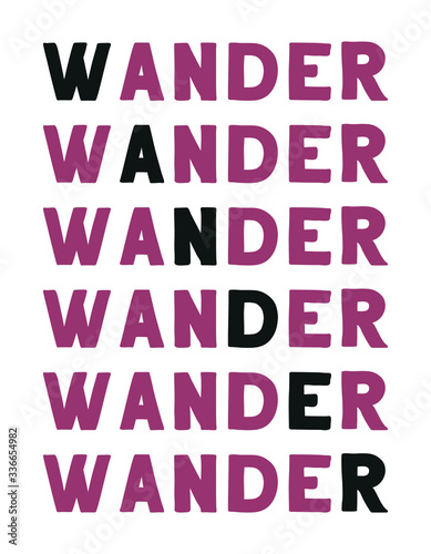 Wander Colorful isolated vector saying