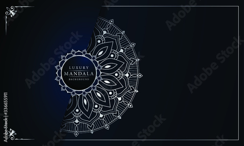 Luxury Mandala Islamic Background with
Arabesque Pattern, Ornamental Background . Wedding card, Cover. 
