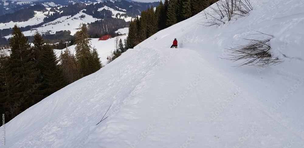 Grenzgebiet Österreich Deutschland. Berge Schnee Grenzgebiet Österreich Deutschland. Berge Schnee