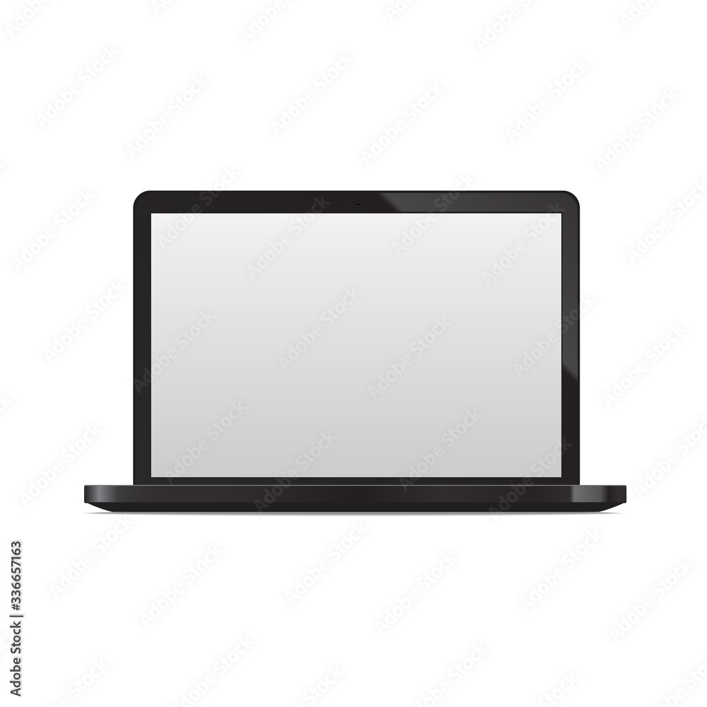 Realistic 3d Detailed Laptop Computer PC. Vector