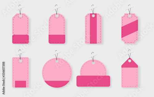 collection Blank labels template. Vector illustration
