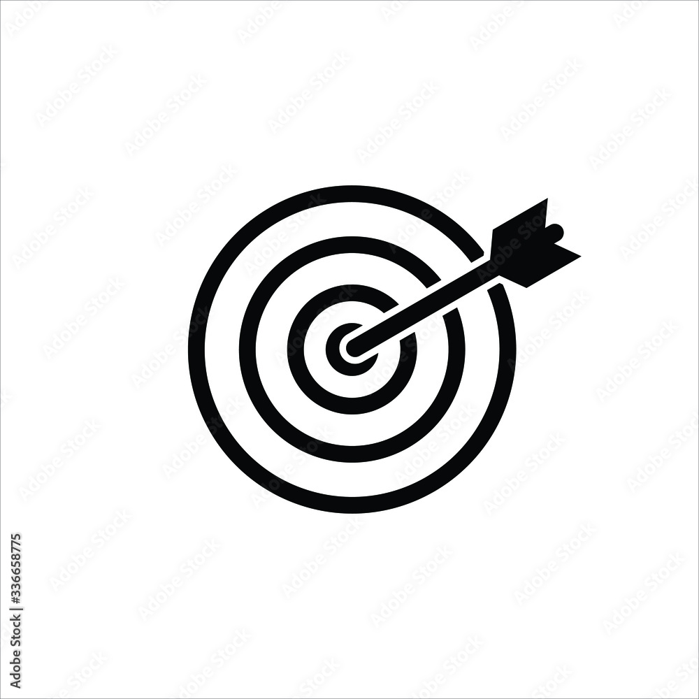 Target icon in a trendy flat style. Destination symbol for your website design, logo, application. Vector illustration, EPS 10.