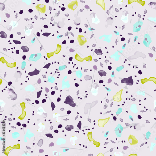 Terrazzo Texture Vector. Flooring Seamless Pattern