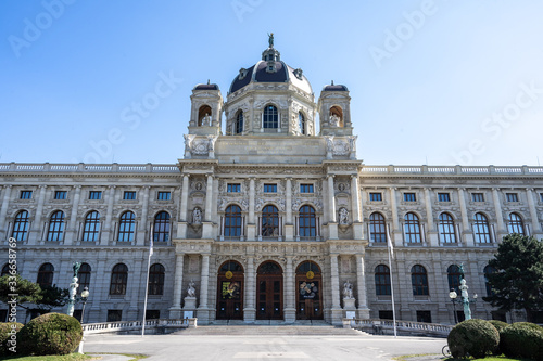 Empty streets of Vienna city center in spring