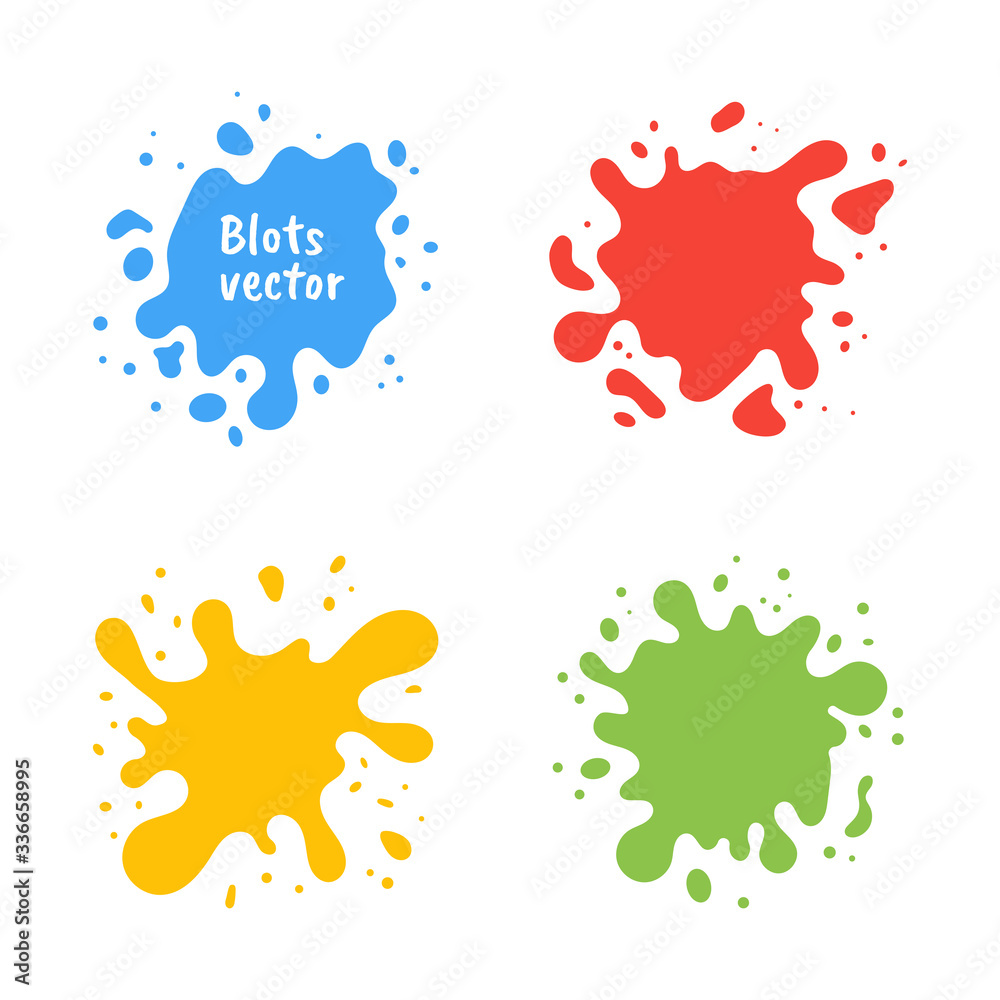 Fototapeta premium Colored blots on a white background. Vector illustration. Badges, emblem design templates.