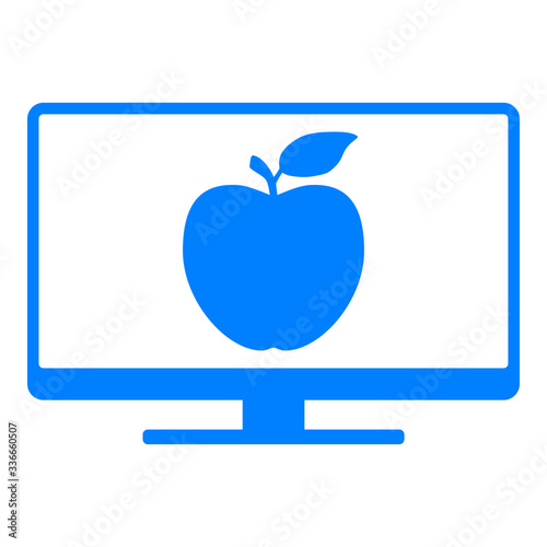 Apfel und Monitor