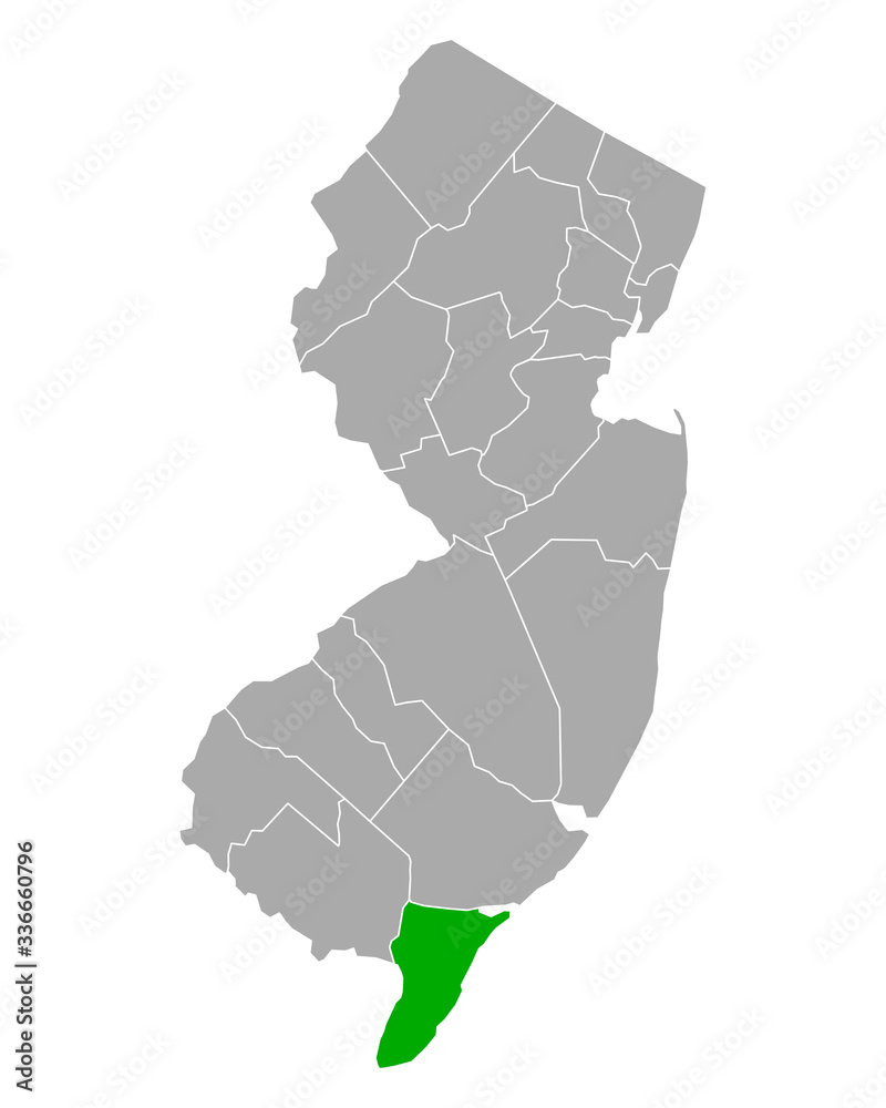 Fototapeta premium Karte von Cape May in New Jersey