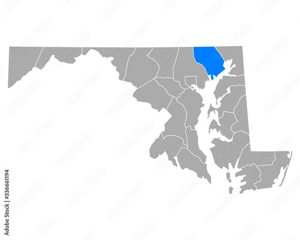 Fototapeta premium Karte von Harford in Maryland