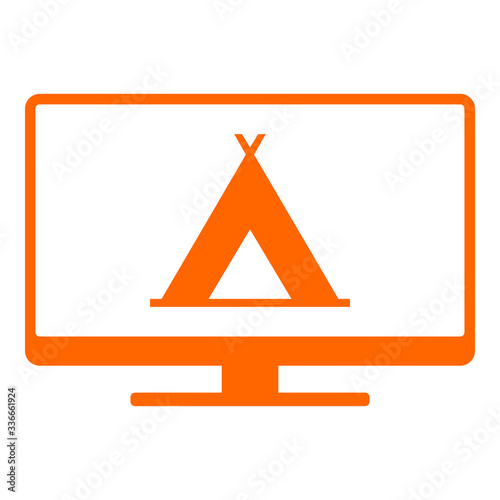 Zelt und Monitor