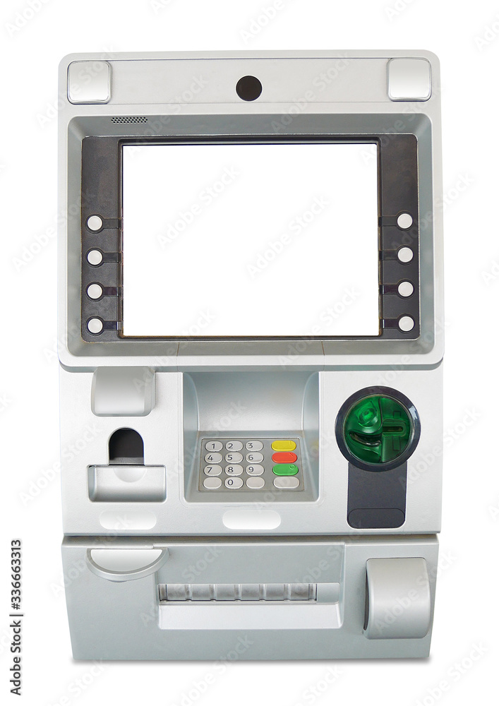ATM cash machine with empty screen clipping path inside ATM cash machine with empty screen clipping path inside
