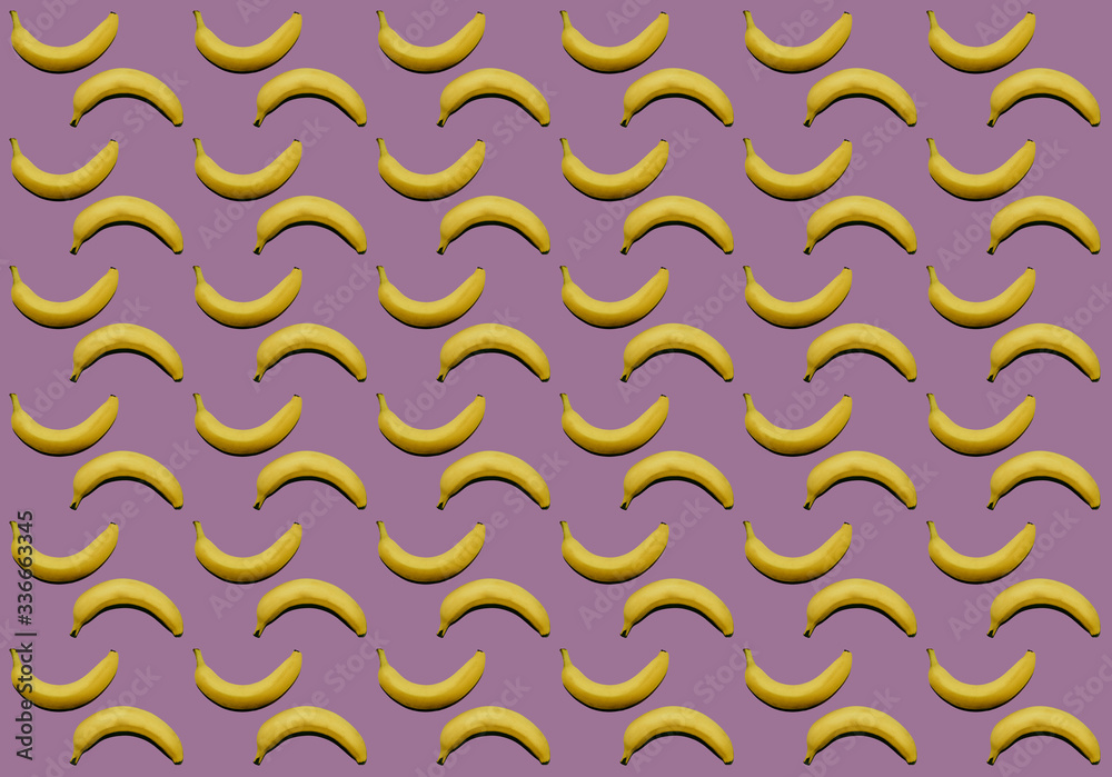Banana pattern on rose background Banana pattern on rose background