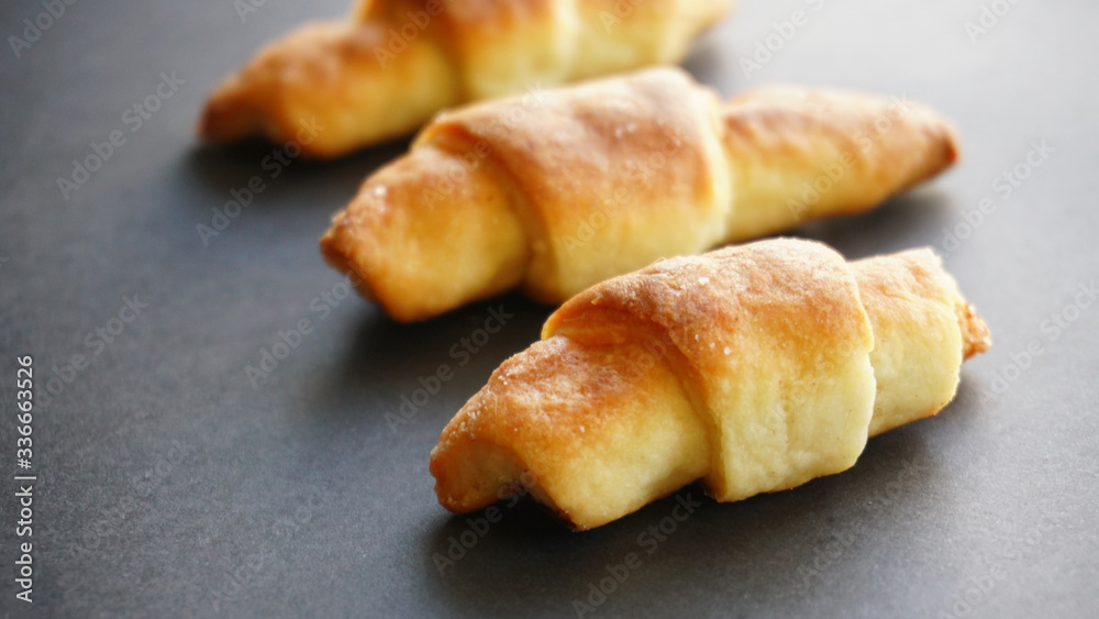 Sweet delicious homemade bagel croissant Sweet delicious homemade bagel croissant