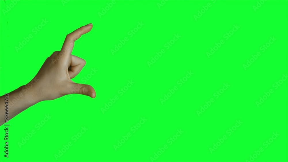 Female hands on green screen.