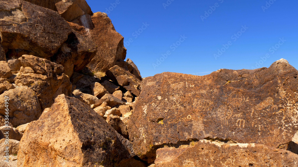 Fototapeta premium Ancient Petroglyphs at Chalfant Valley in the Eastern Sierra