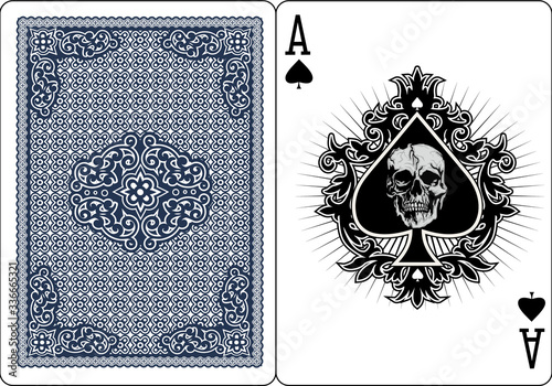 ace of spades with skull