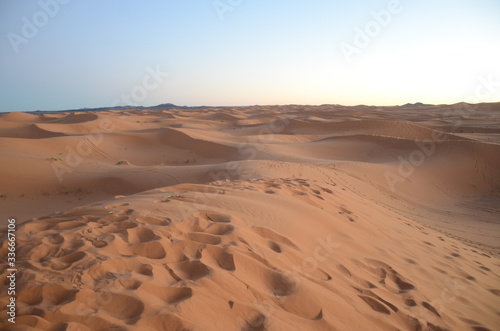 Merzouga is a small Moroccan town in the Sahara Desert, near the Algerian border. 