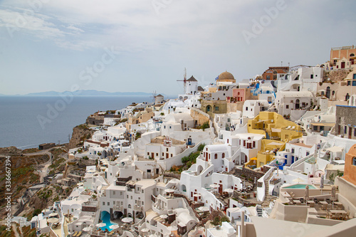 View of Oia village of Santorini Island Cyclades Greece 