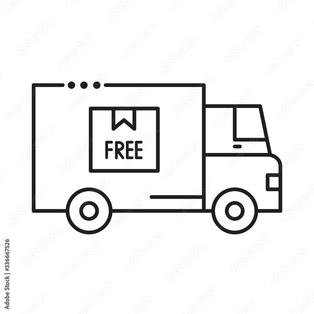 car of delivery free line style icon vector illustration design car of delivery free line style icon vector illustration design