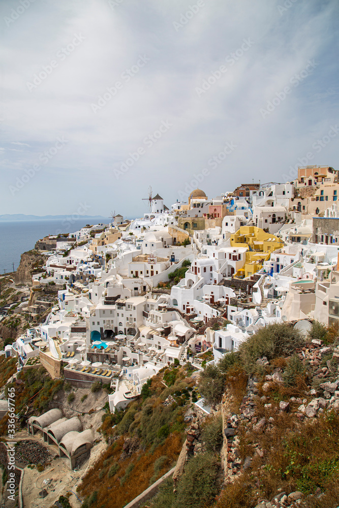 View of Oia village of Santorini Island Cyclades Greece 